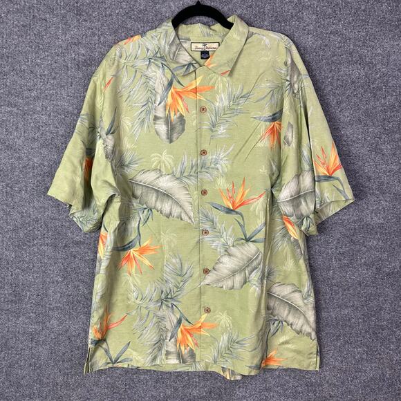 Tommy Bahama Other - Tommy Bahama 100% Silk Floral Hawaiian Short Sleeve Button Up Shirt Men's Sz L